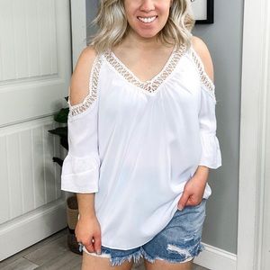 Beautiful flowing off the shoulder dressy top NEVER WORN!!!